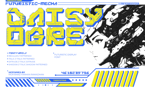 Daisyogre: A Futuristic Display Font That Anchors Bold Brand Identities
