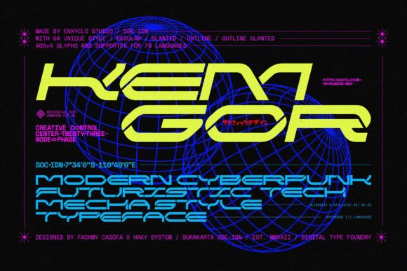 Kemgor: A Cyberpunk Display Font That Cuts Through the Feed